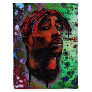 Tupac Abstract Graffiti Blanket