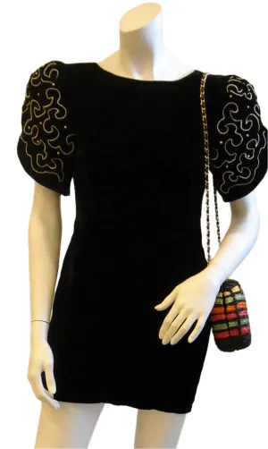Twirl in Velvet Vintage Dress