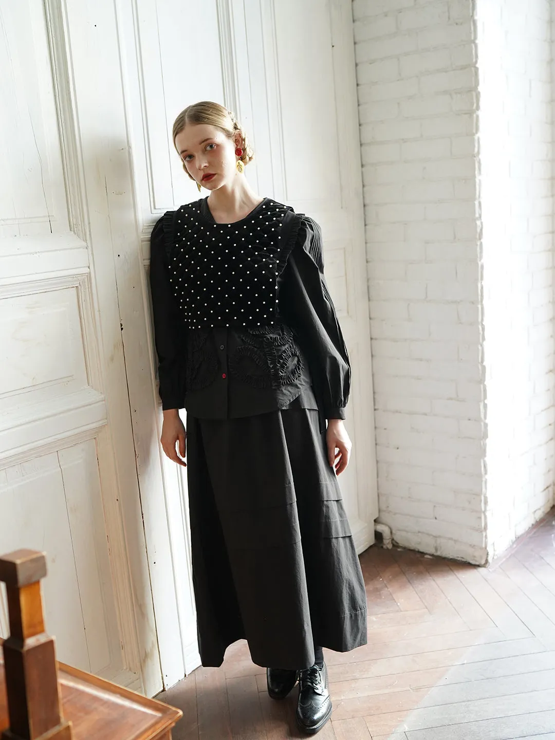 Unlogical Poem Vintage Style Velvet Smock