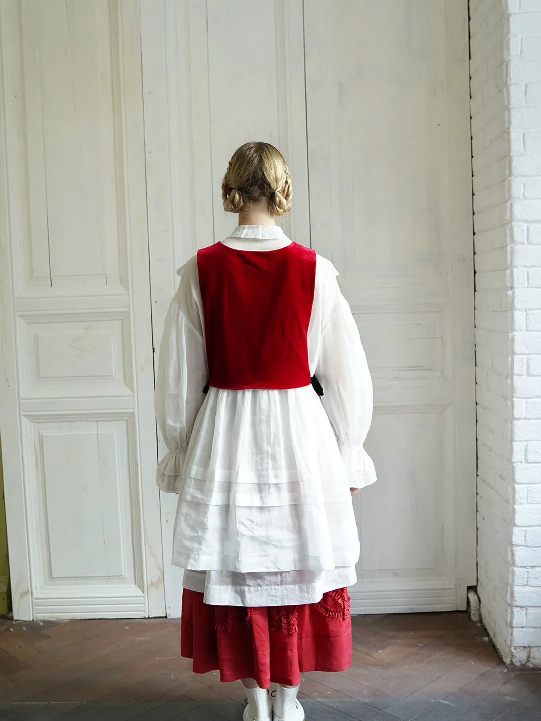 Unlogical Poem Vintage Style Velvet Smock