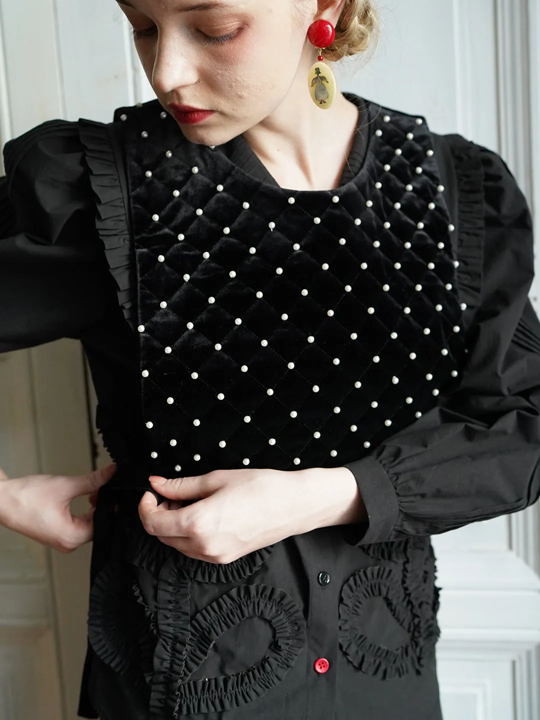 Unlogical Poem Vintage Style Velvet Smock