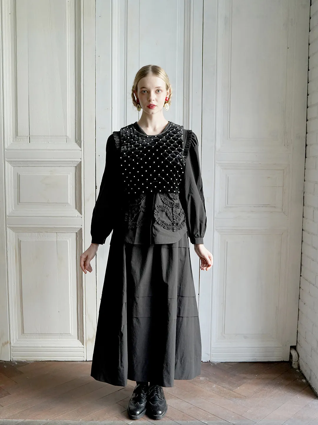 Unlogical Poem Vintage Style Velvet Smock