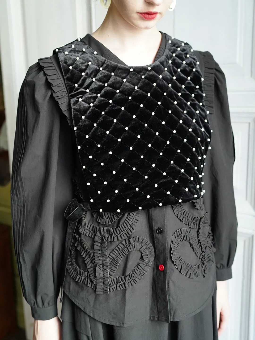 Unlogical Poem Vintage Style Velvet Smock