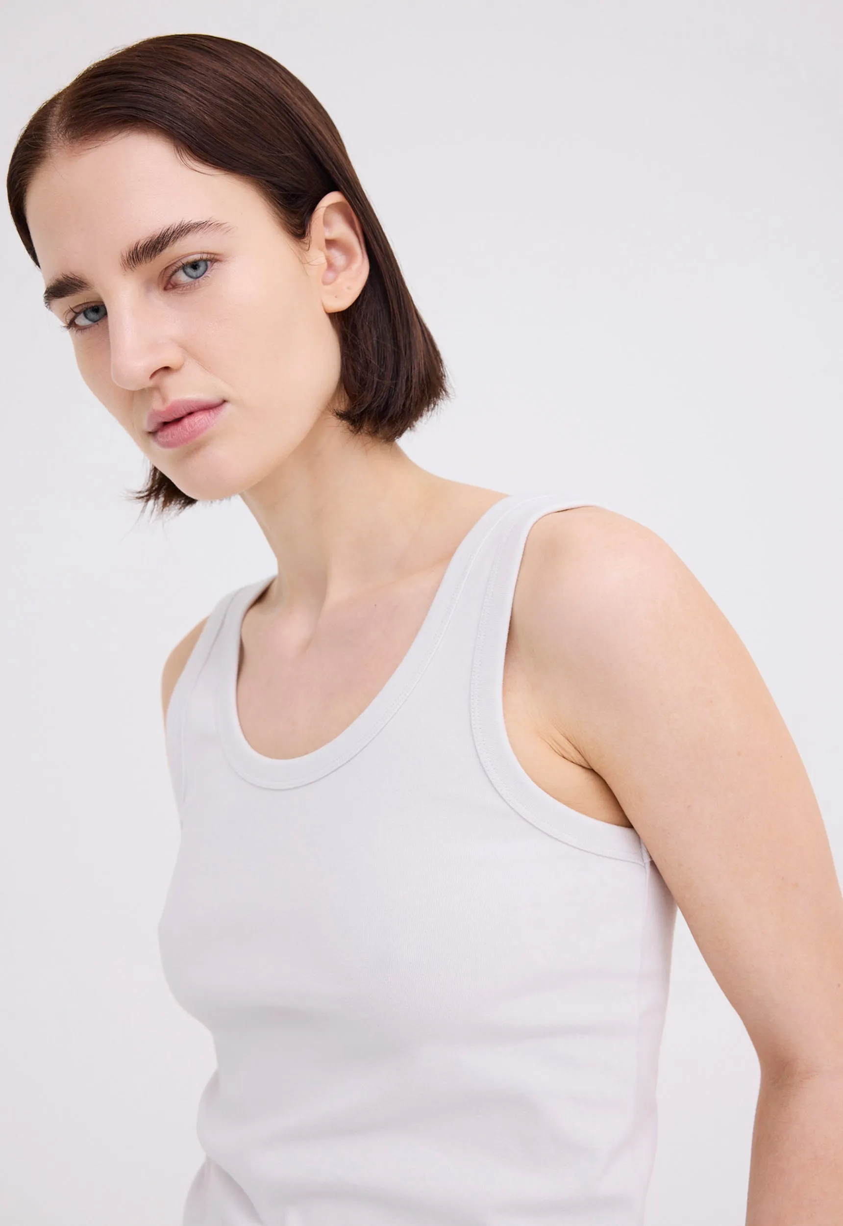 Van Cotton Jersey Tank - Ghost White