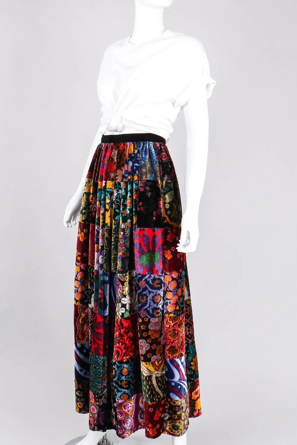 Velvet Patchwork Skirt