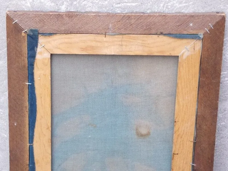 Velvet Ship Painting in Decorative Wood Frame