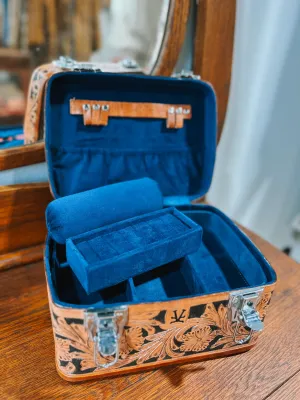 Vintage Cowgirl Leather Train Case