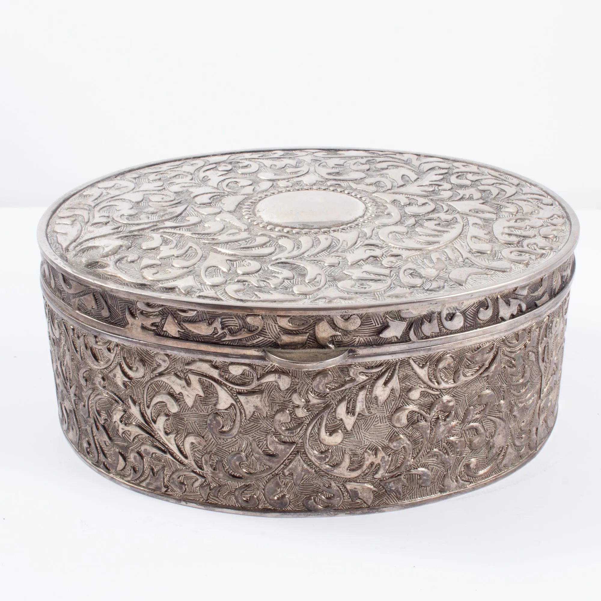 Vintage Engraved Silver Jewelry Box found in France