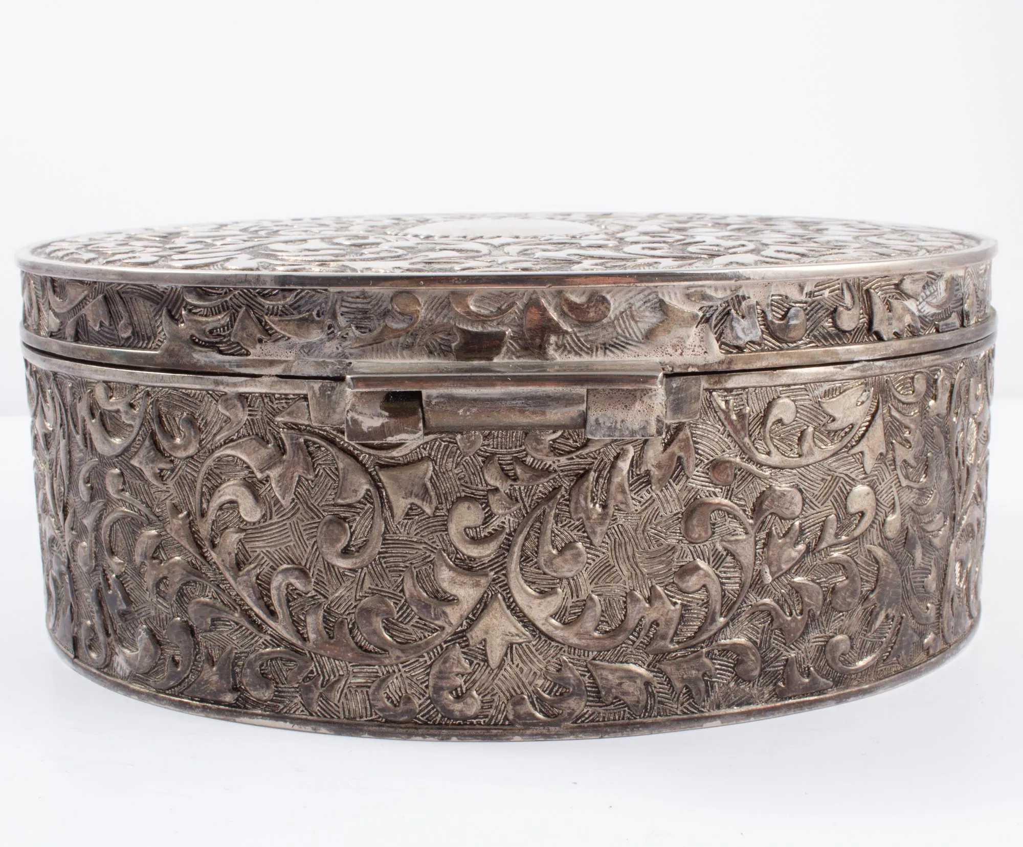 Vintage Engraved Silver Jewelry Box found in France