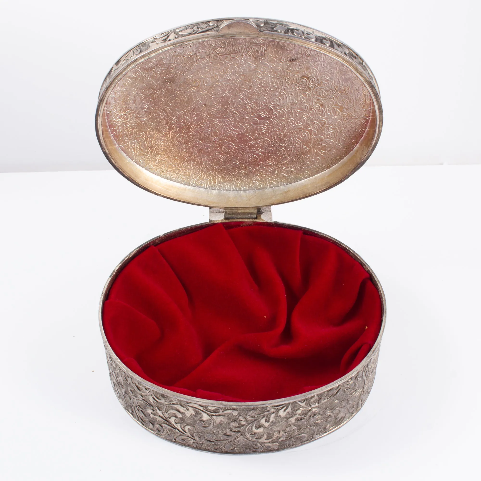 Vintage Engraved Silver Jewelry Box found in France