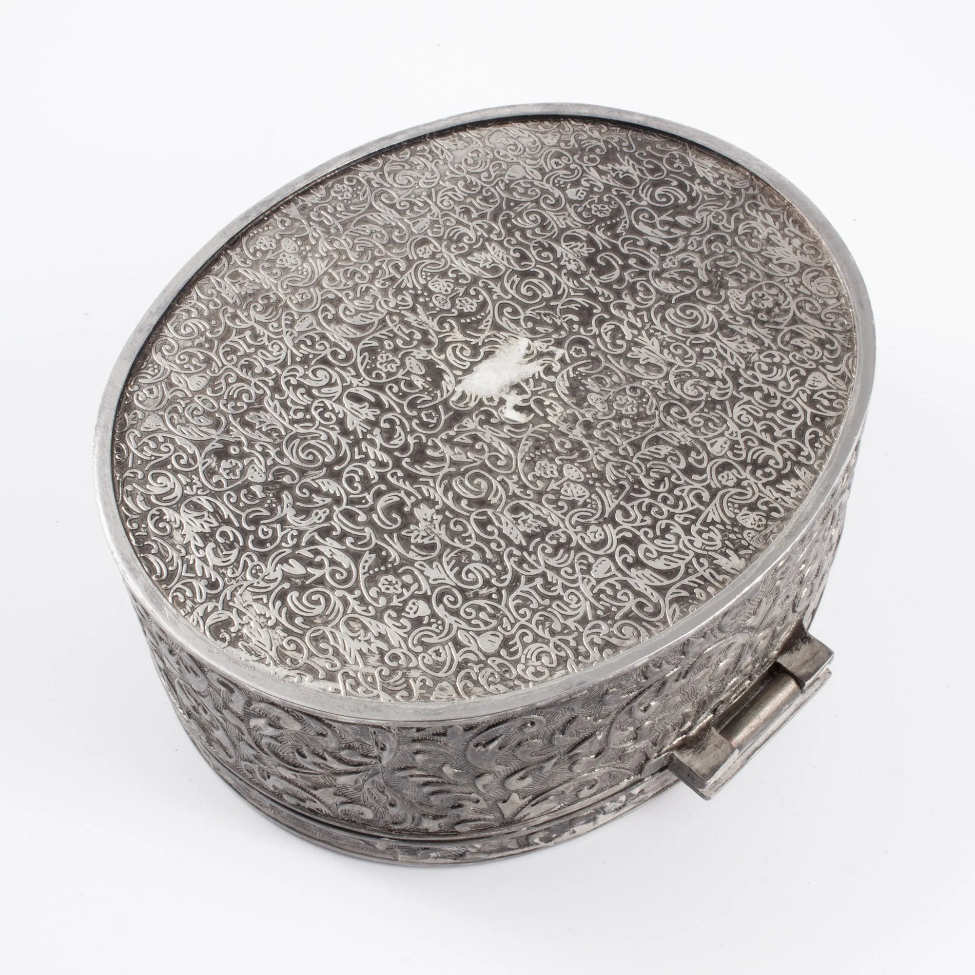 Vintage Engraved Silver Jewelry Box found in France