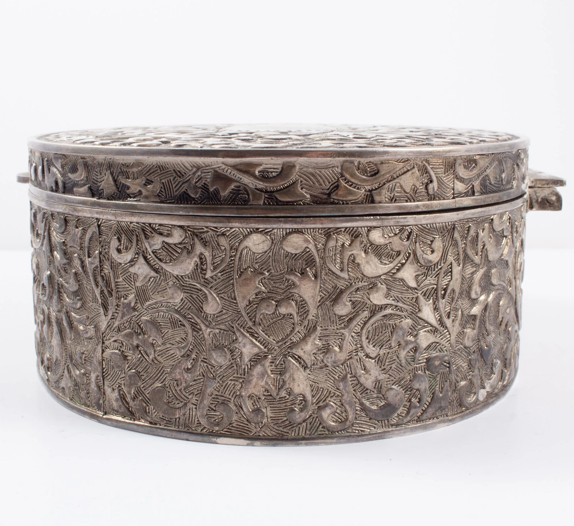 Vintage Engraved Silver Jewelry Box found in France