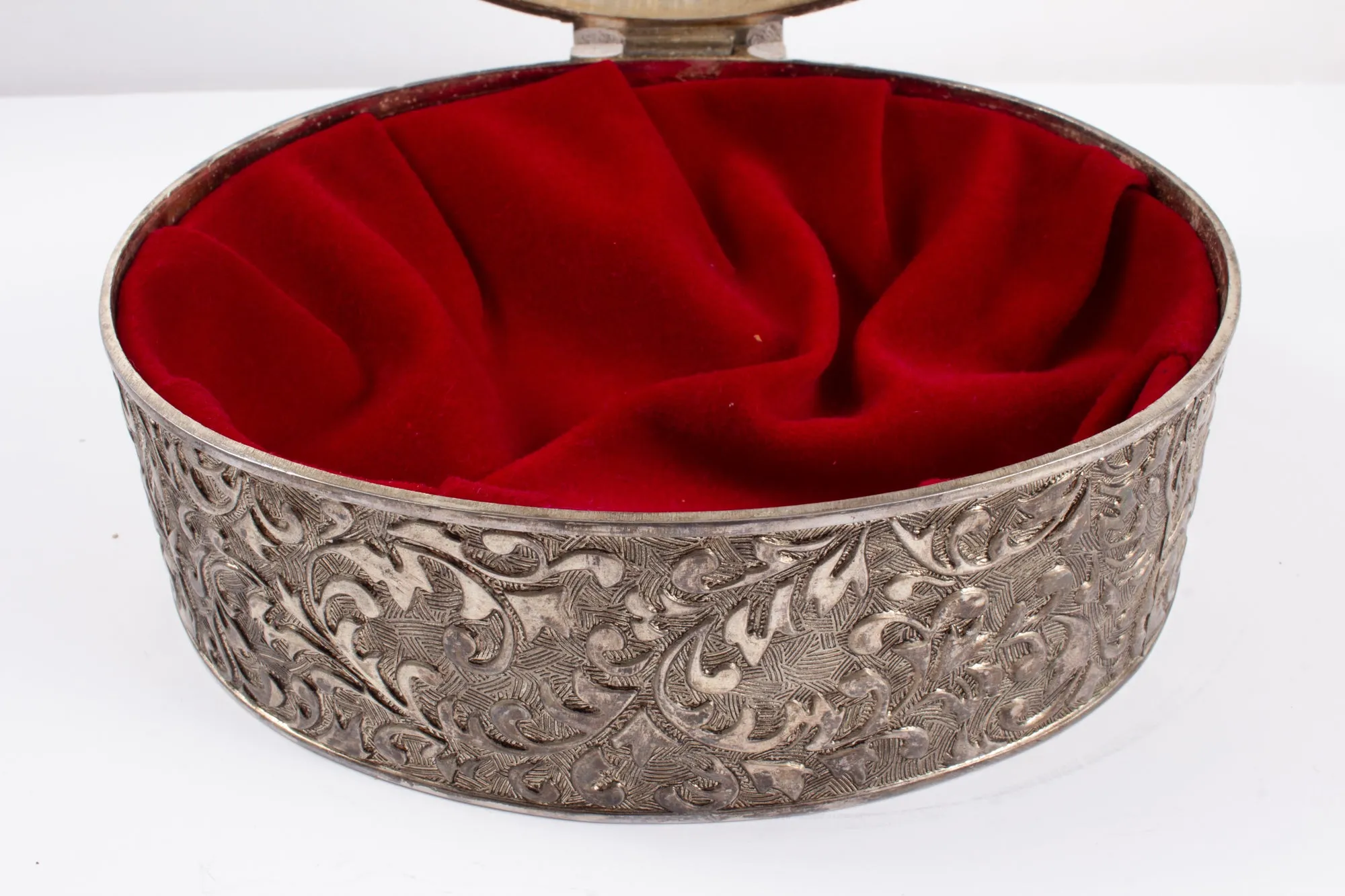 Vintage Engraved Silver Jewelry Box found in France
