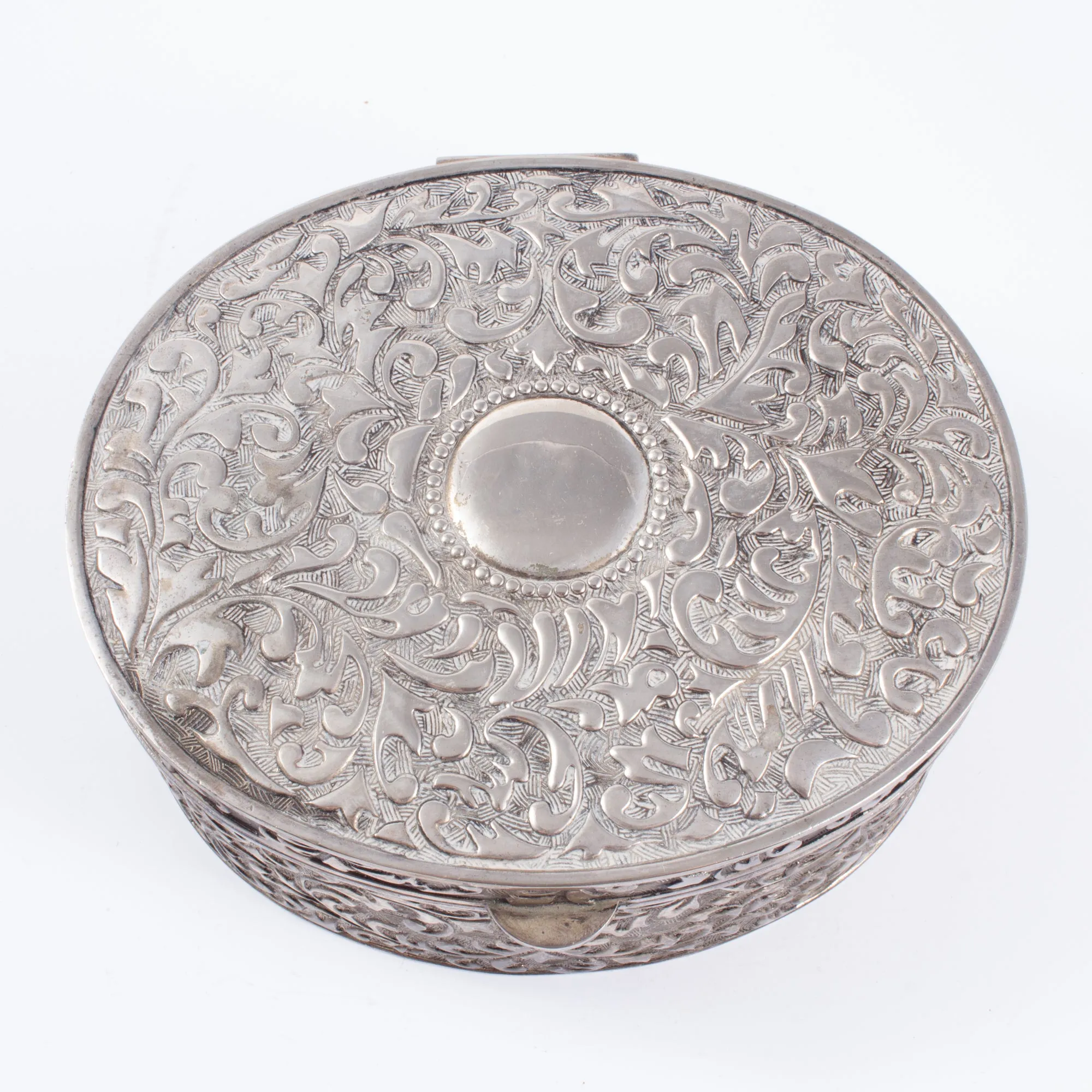Vintage Engraved Silver Jewelry Box found in France