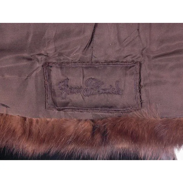 Vintage Fur Stole Dark Brown Natural Ranch Mink Fur Stole Top Quality 1950S