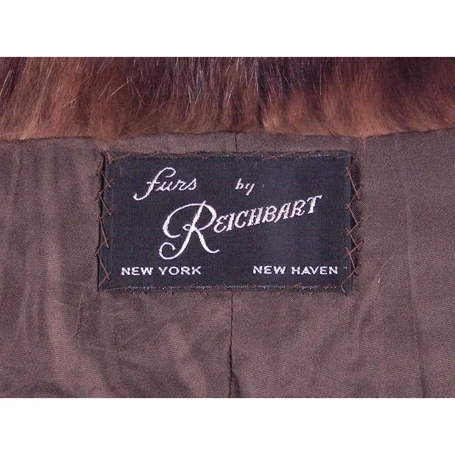 Vintage Fur Stole Dark Brown Natural Ranch Mink Fur Stole Top Quality 1950S