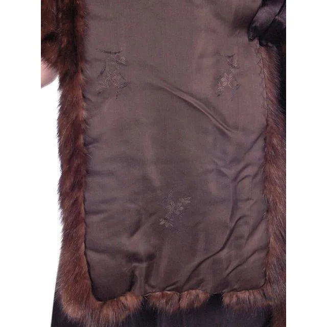 Vintage Fur Stole Dark Brown Natural Ranch Mink Fur Stole Top Quality 1950S