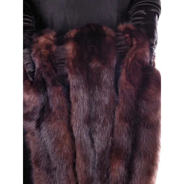 Vintage Fur Stole Dark Brown Natural Ranch Mink Fur Stole Top Quality 1950S