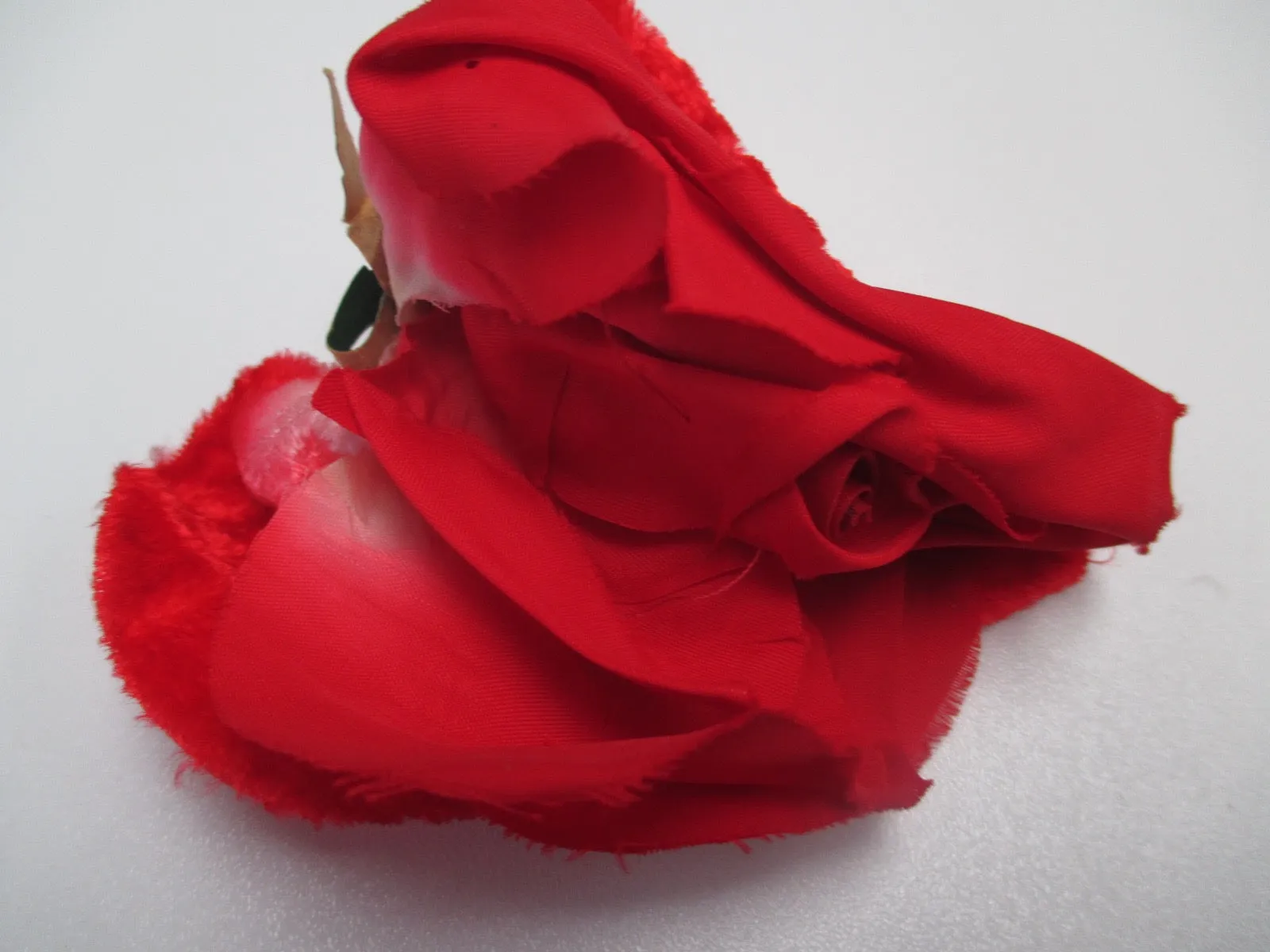 Vintage Millinery hat flower red rose