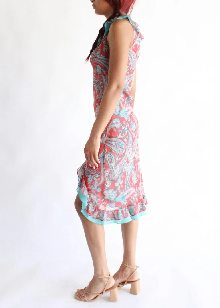 Vintage Paisley Dress D0060