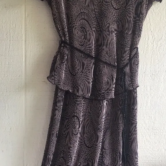 Vintage paisley shoulder pads dress with tassel belt