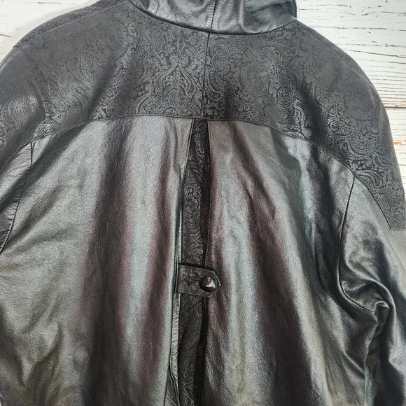 Vintage Paris Sports Club Leather Coat