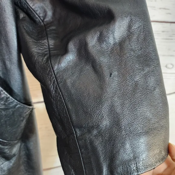 Vintage Paris Sports Club Leather Coat