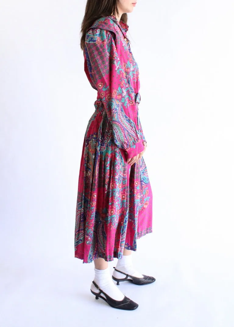 Vintage Pleated Dress D0383