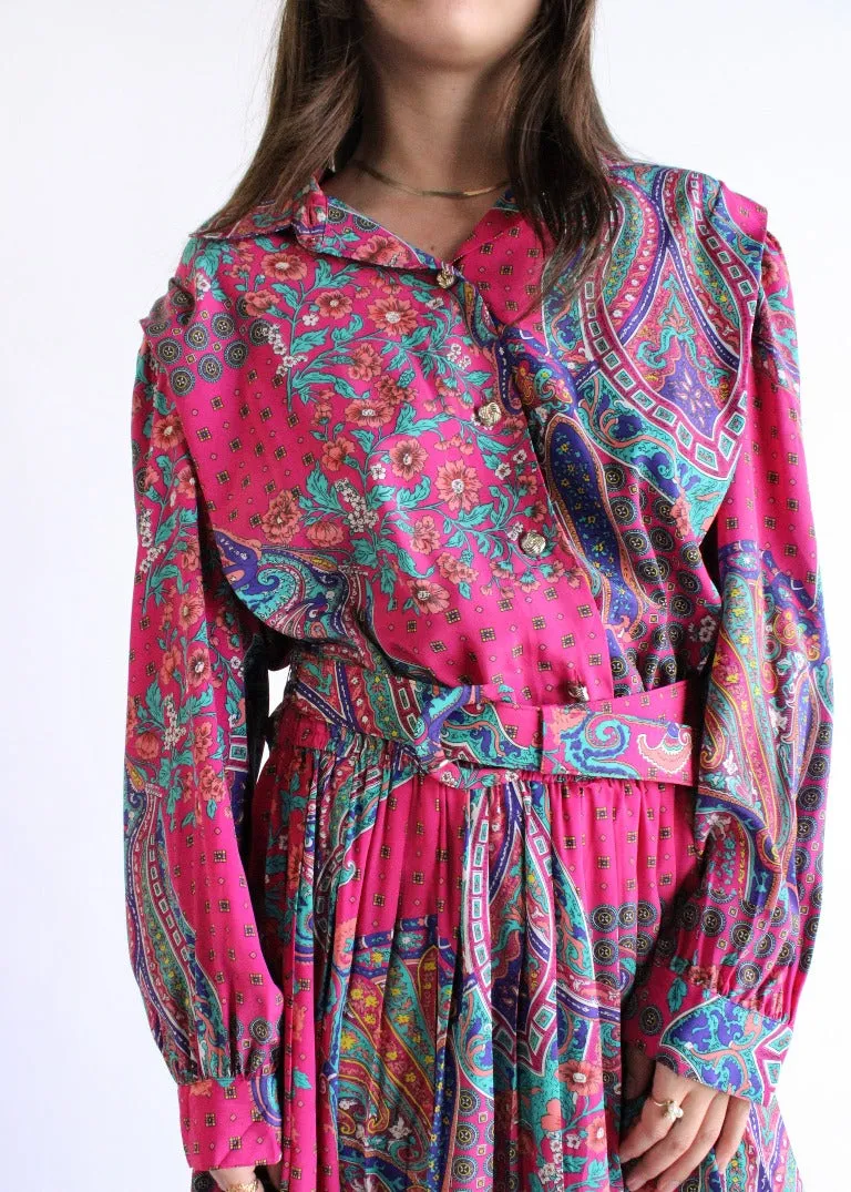 Vintage Pleated Dress D0383