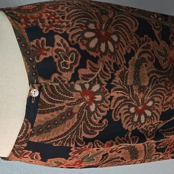 VINTAGE TELLURIDE CLOTHING COMPANY Paisley Maxi Skirt Brown Black Sz 10 90s Y2K