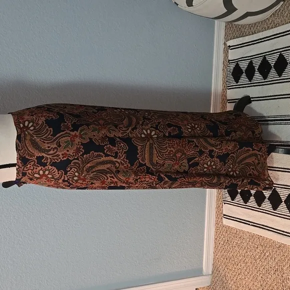 VINTAGE TELLURIDE CLOTHING COMPANY Paisley Maxi Skirt Brown Black Sz 10 90s Y2K