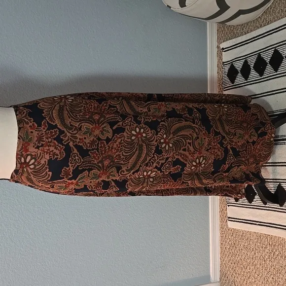 VINTAGE TELLURIDE CLOTHING COMPANY Paisley Maxi Skirt Brown Black Sz 10 90s Y2K
