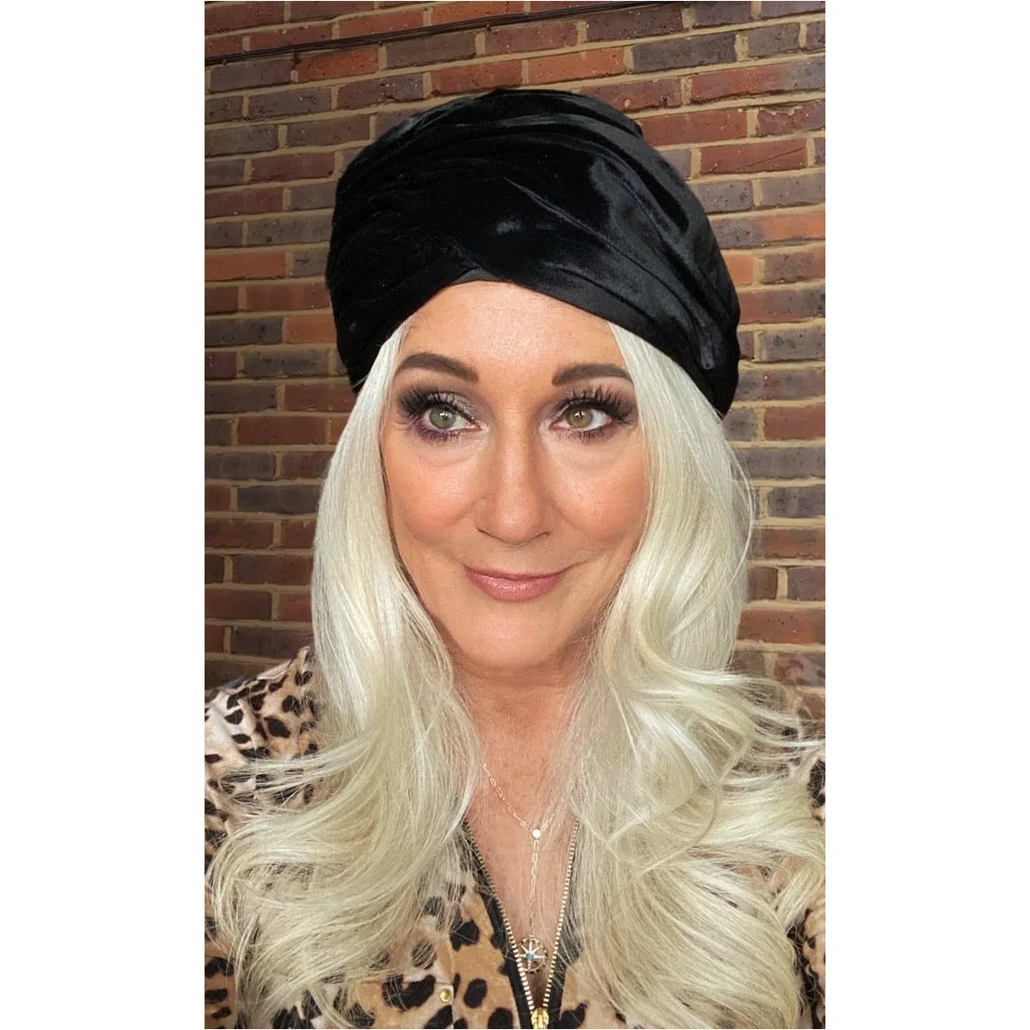 Vtg Christian Dior Black Silk Velvet Turban Hat 1950s M/L