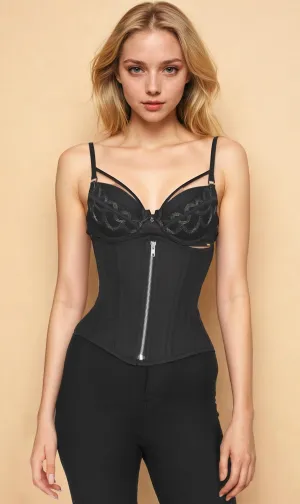 Waist Shaper Custom Made Black Corset in 100% Cotton