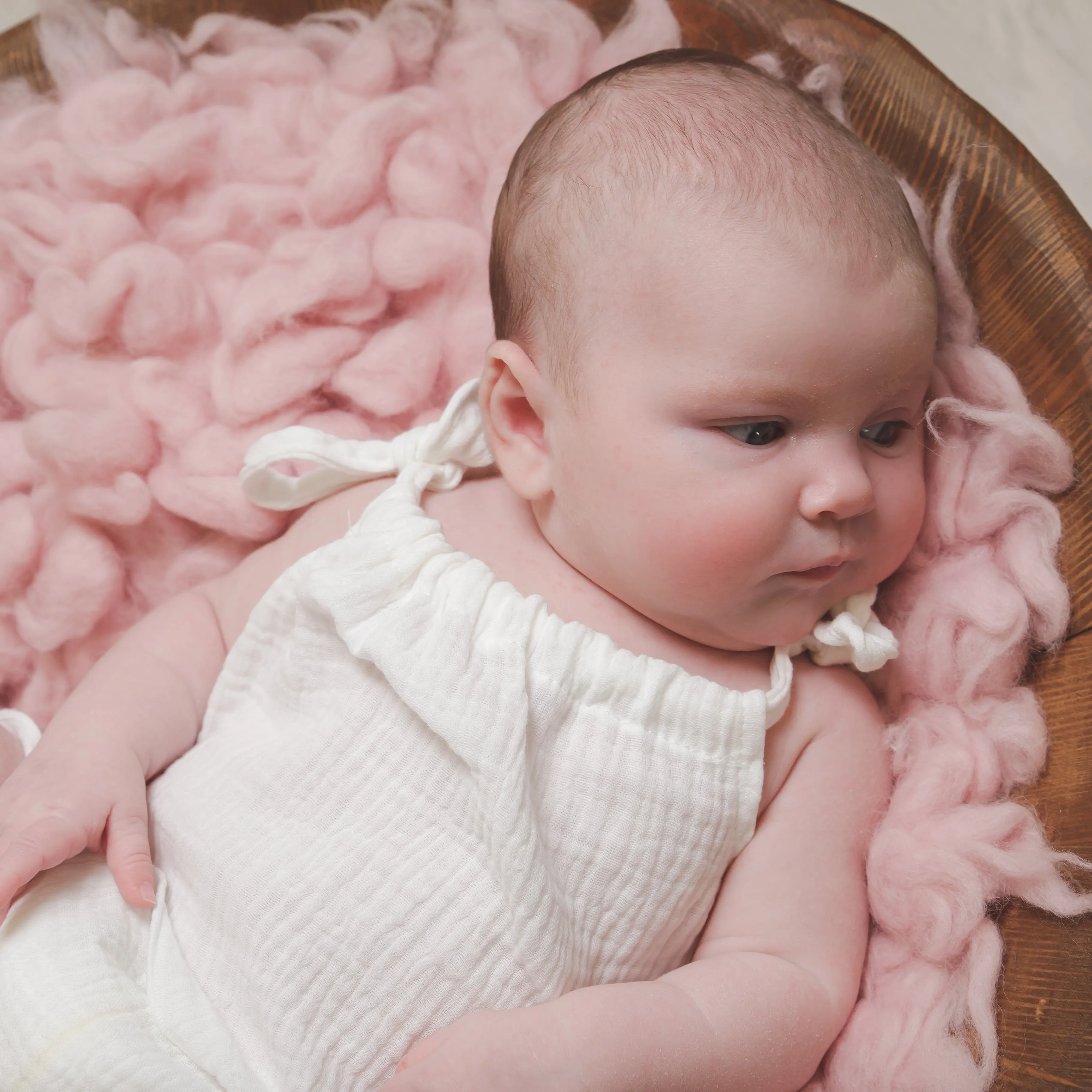 White Cheesecloth Tie Shoulder Top & Bloomers