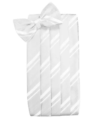 White Striped Satin Cummerbund