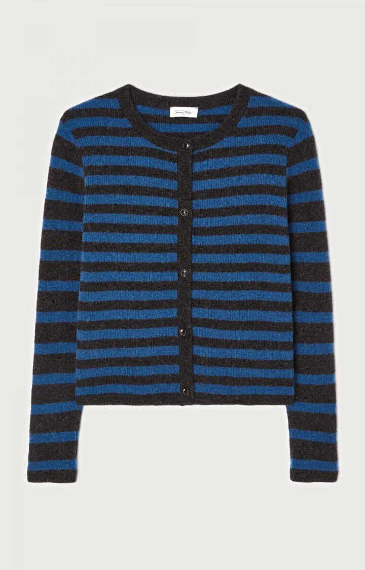 WOMEN'S CARDIGAN RAXOW - OLYMPIAD STRIPED CHARCOAL MELANGE