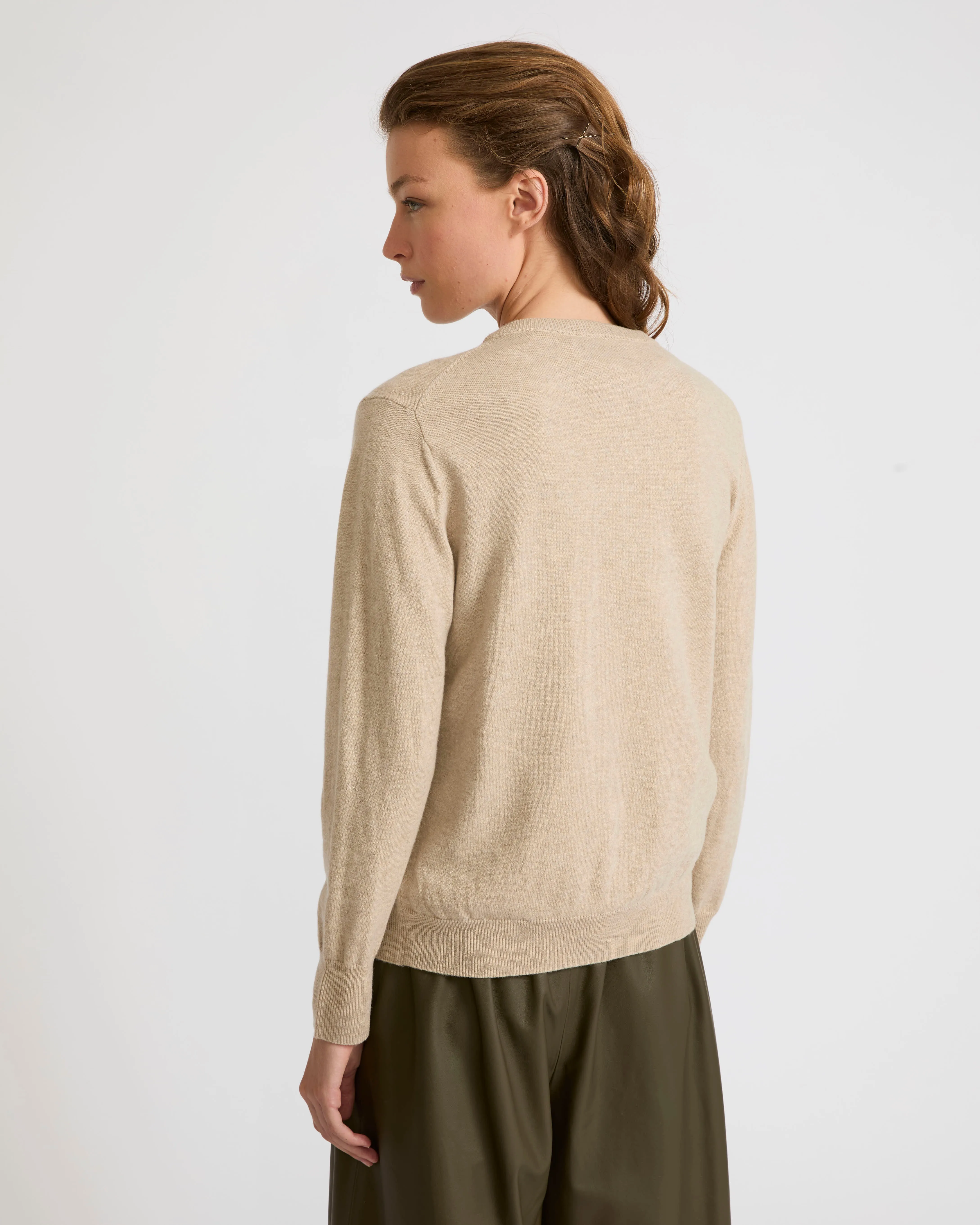 Wool-cashmere knit cardigan
