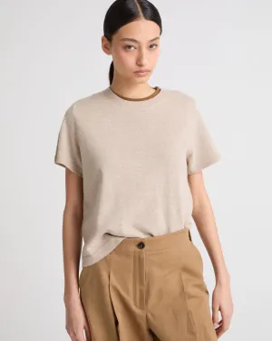 Wool-cashmere knit t-shirt