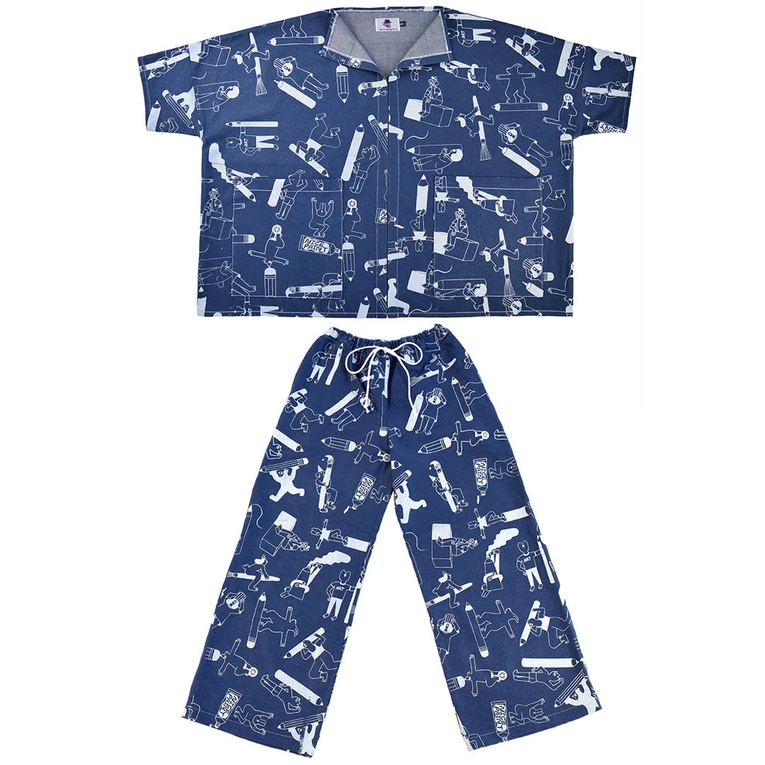 YUK FUN Artist Suit in Denim - MADE TO ORDER